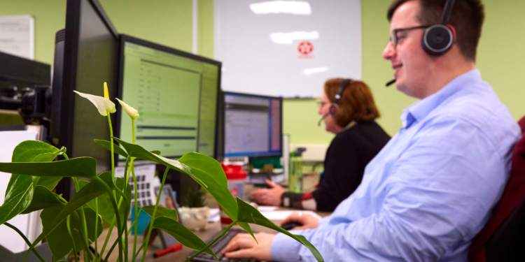 Customer Service agent handling a call about a customers problem