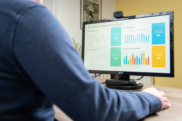 Business Analytics Dashboard on Screen