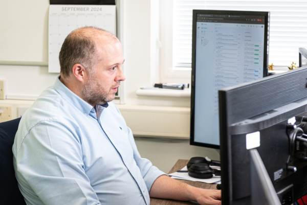 IT worker checking everything is running smoothly