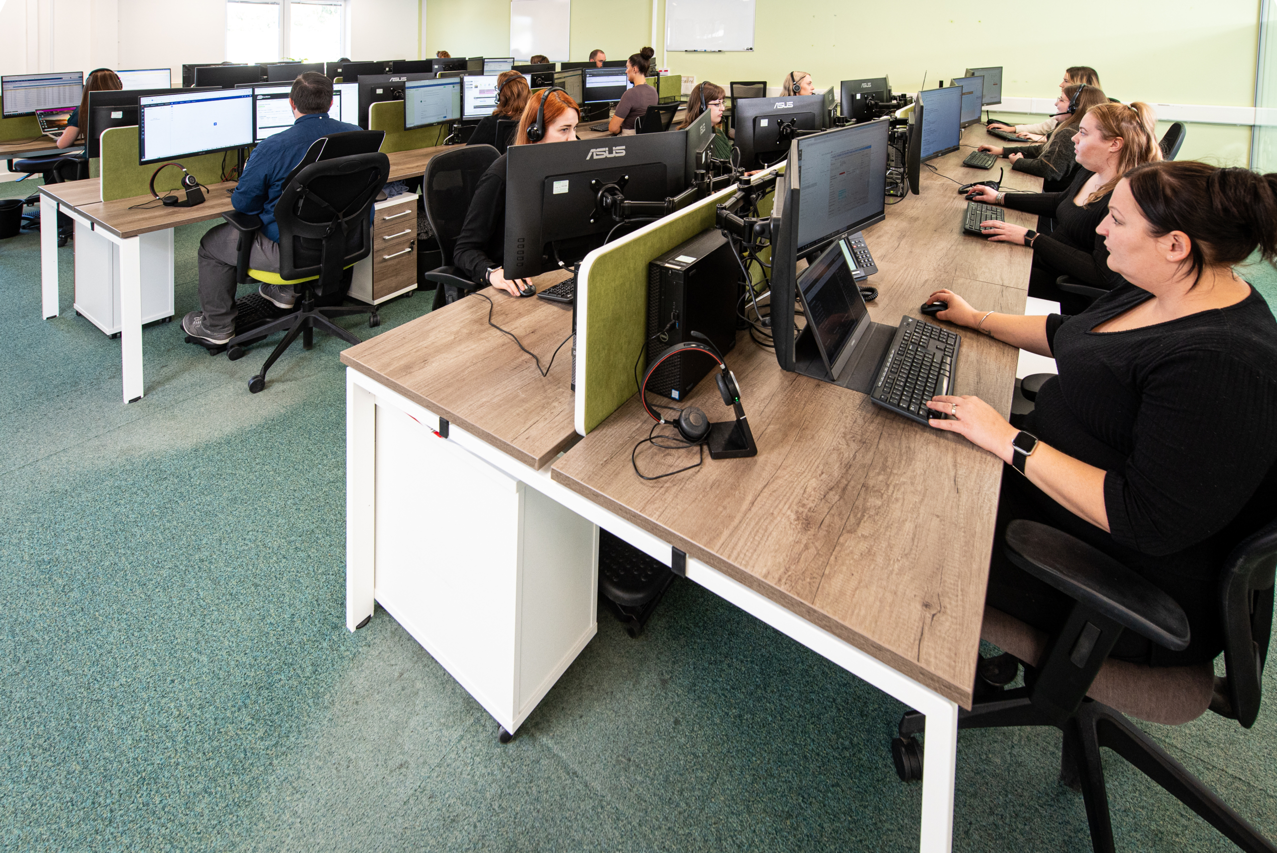 Customer Services team at work handling calls and queries